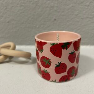 Strawberry Patterned Candle